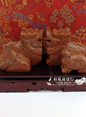 四祥聚瑞石雕摆件属鼠人2024龙年家居装饰品生肖摆设吉祥礼物