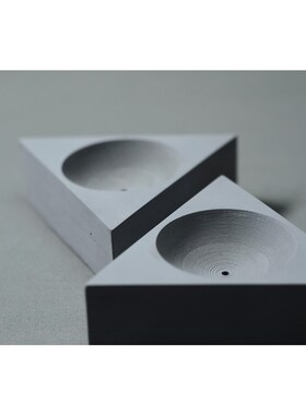 礼枝丨三角几何清水混凝土香薰香插侘寂装饰功能摆件