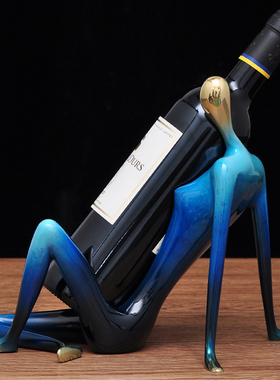 彩铜美女酒架摆件家居客厅玄关收藏红酒架装饰品创意摆设乔迁礼品