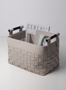 现代编织收纳篮筐置物篮样板房卧室展示厅家居收纳装饰摆件实用器