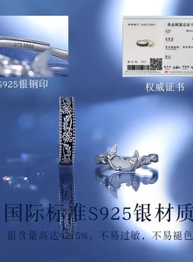 月亮与六便士情侣戒指银一对男士女款小众设计对戒纪念日礼物女友