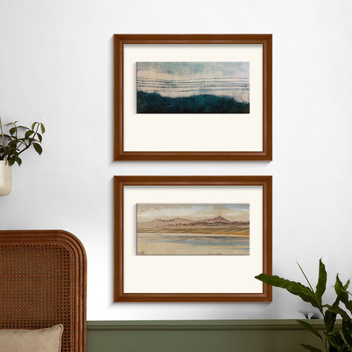 现代法式复古高级感客厅沙发风景装饰画中古艺术立体绷画双框挂画 - 图1
