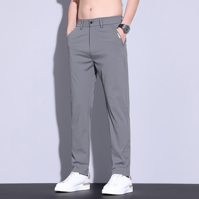 高级牛奶丝！夏季冰丝薄款男裤直筒弹力速干男士休闲裤子2025新款,淘宝优惠券,粉丝福利购,淘宝优惠卷