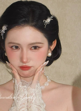 新款新娘盘发婚纱头饰