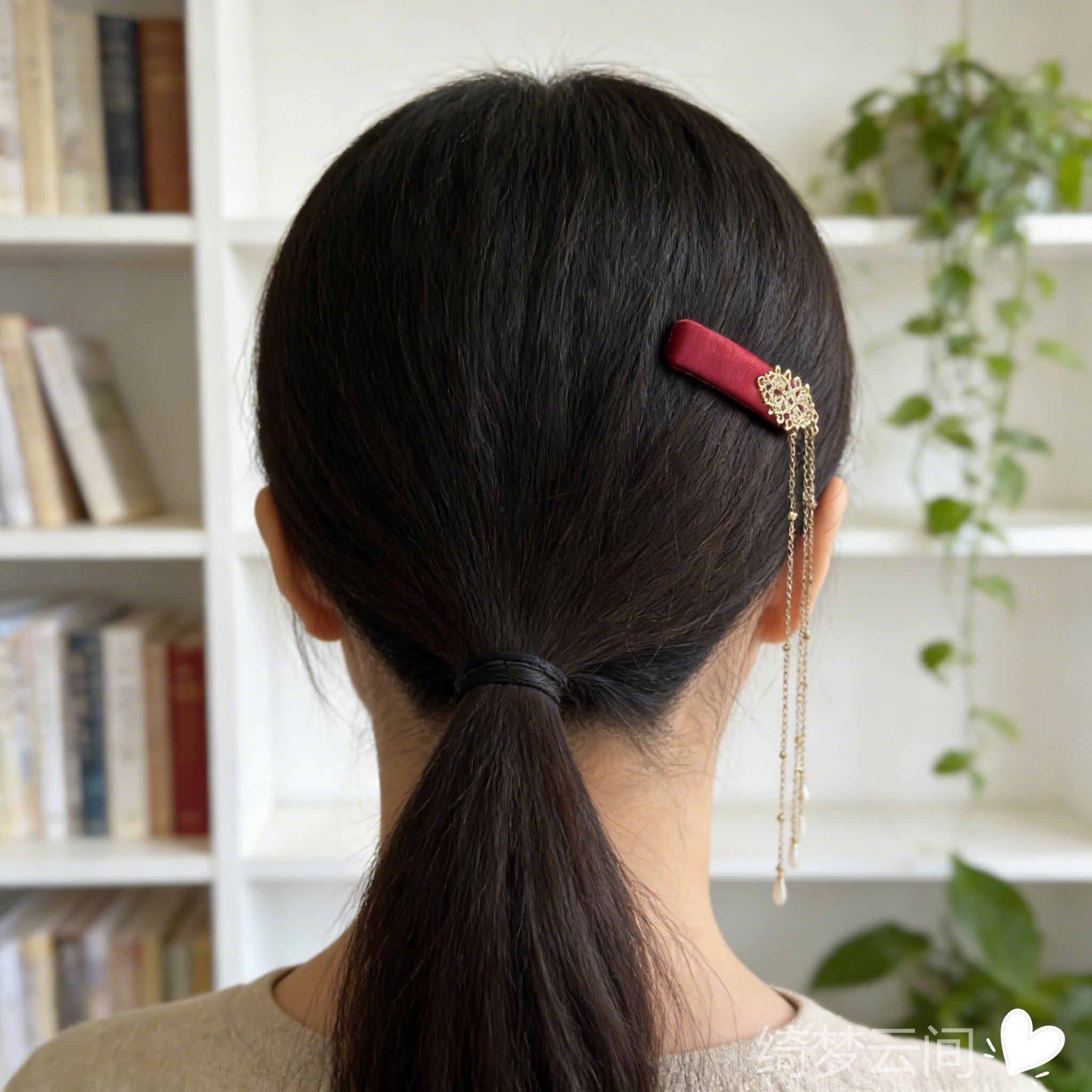 「红鸾天禧」新中式红色流苏发夹女半扎发饰国风新年头饰,淘宝优惠券,粉丝福利购,淘宝优惠卷