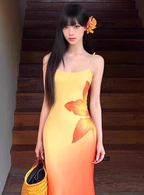 春夏黄色蝴蝶兰花朵侧边发夹拍照