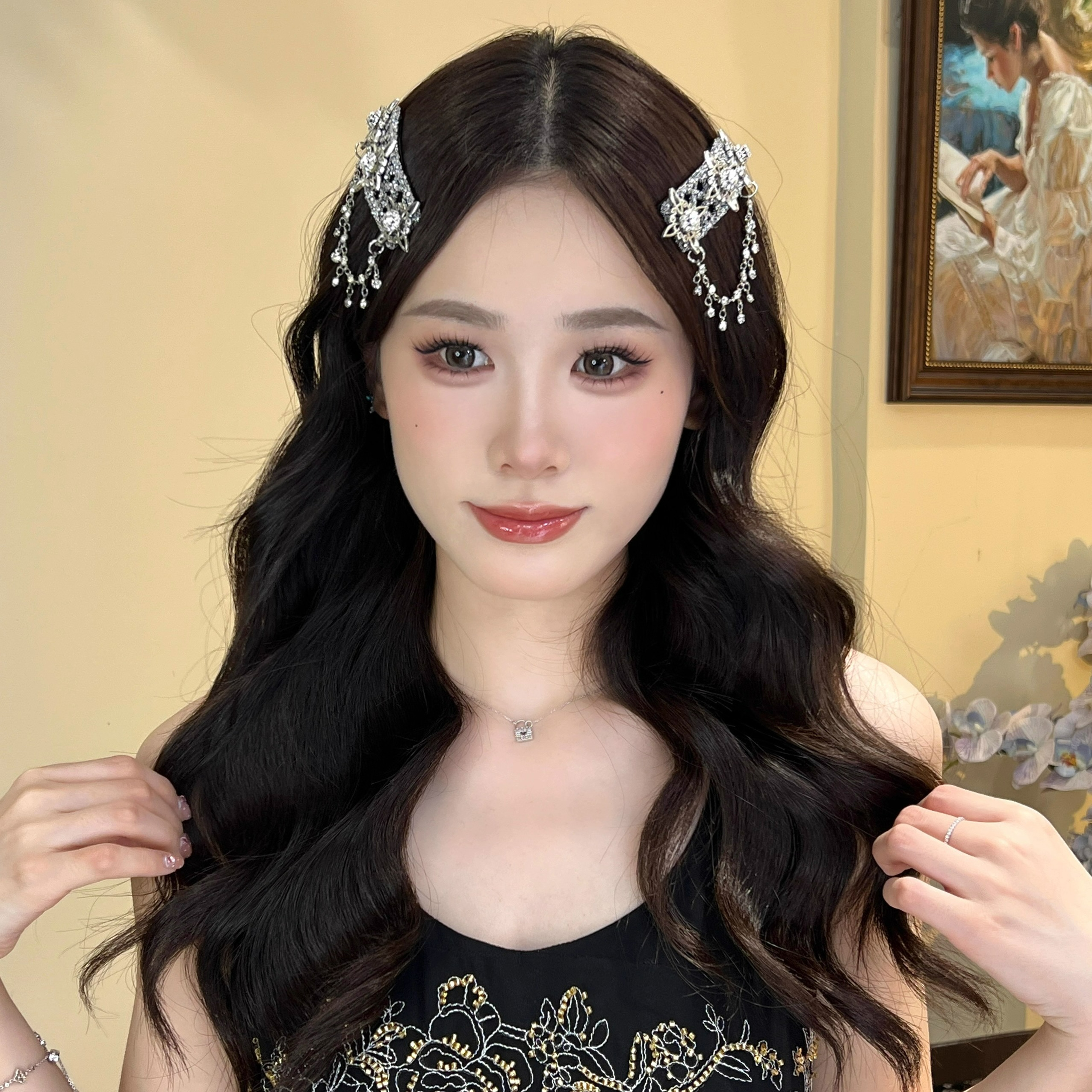 2025新款民族风新中式边夹发饰女民族风铃发夹头饰流苏侧边发卡女,淘宝优惠券,粉丝福利购,淘宝优惠卷