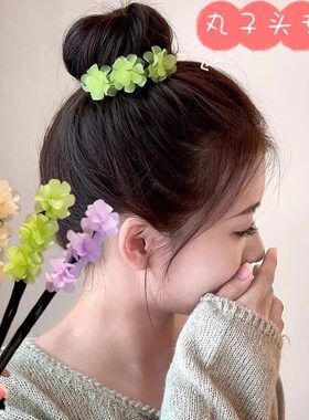 新款亚克力盘发丸子头神器发圈