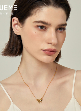 真我不凡S925纯银蝴蝶结项链