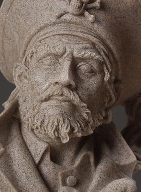 北欧创意简约抽象海盗船长工艺品摆件 家居隔断柜客厅装饰品