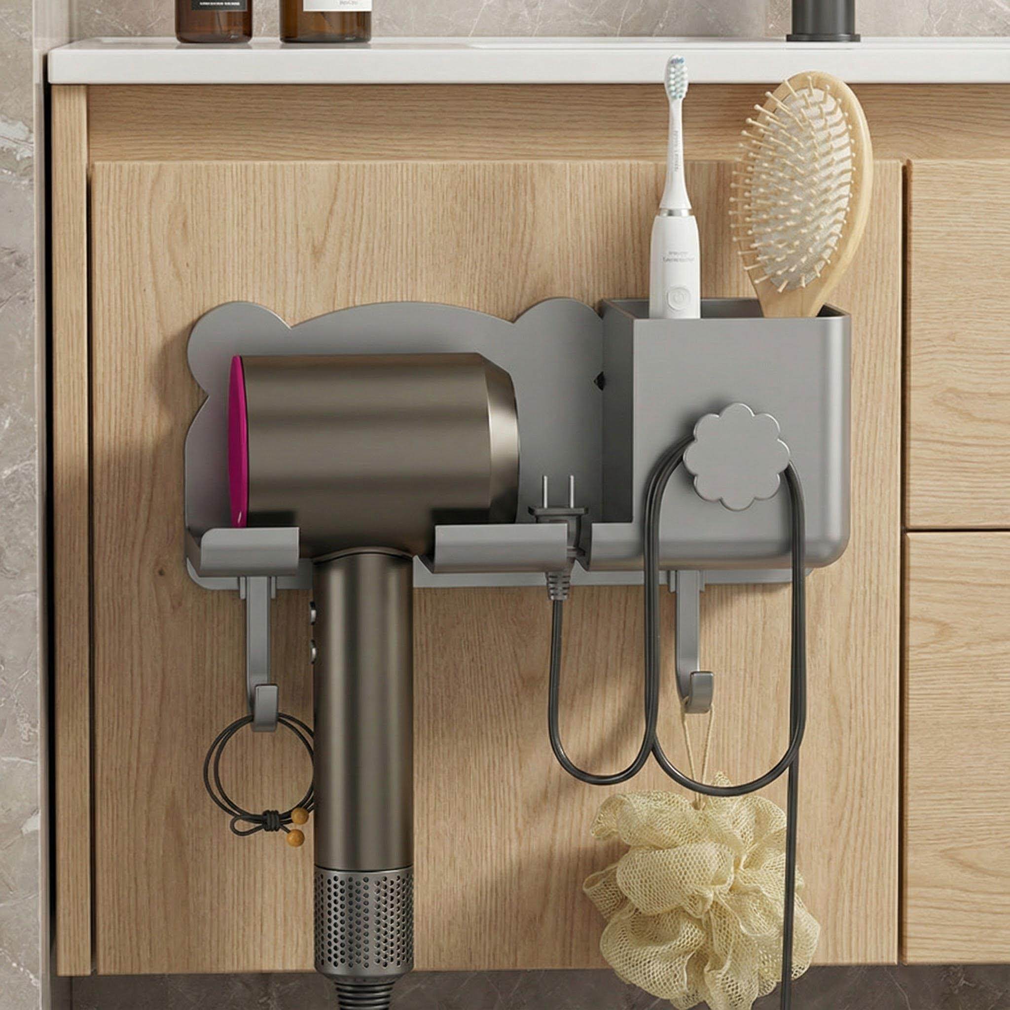 家用吹风机置物架壁挂式免打孔电吹风支架浴室吹风筒挂架收纳家用,淘宝优惠券,粉丝福利购,淘宝优惠卷