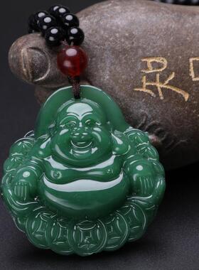仿碧玉龙牌人工和田碧玉貔貅项链吊坠厂家直销秋冬款毛衣链