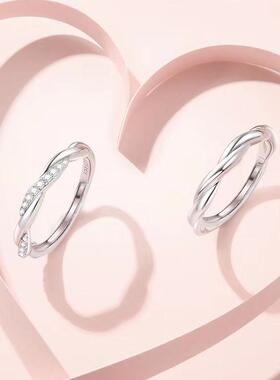 情意绵绵情侣戒指男女一对小众轻奢莫比乌斯开口对戒情人节送女友