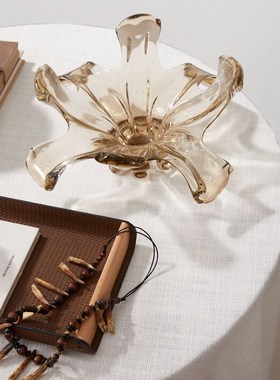 民宿客餐厅桌面装饰摆件个性创意水晶果盘茶几托盘陶瓷小摆设组合