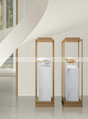 雕塑大理石底座售楼处酒店大堂橱窗展示架客厅过道美容院落地摆件