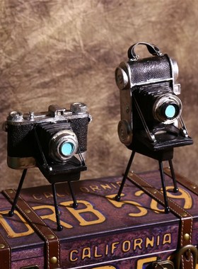 复古三角架照相机模型摆件工艺品店铺橱窗个性摆设装饰品摄影道具