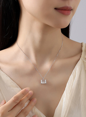 S925纯银白玉髓锁头项链女新中式小众轻奢平安锁锁骨链送生日礼物