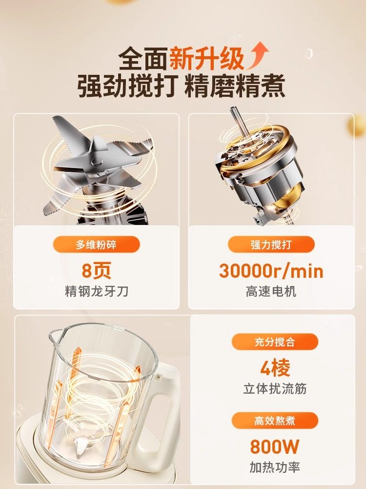 九阳破壁机隔音罩轻音家用新款全自动无渣豆浆机榨汁机小型官方静,淘宝优惠券,粉丝福利购,淘宝优惠卷