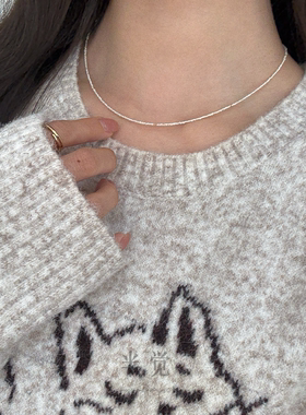 半觉贵妇淡水keshi极细K金球超百搭叠戴极简baby项链 礼物可开票