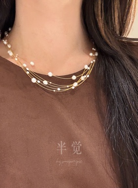 半觉星轨繁星点点珍珠满天星设计款项链 礼物可开票
