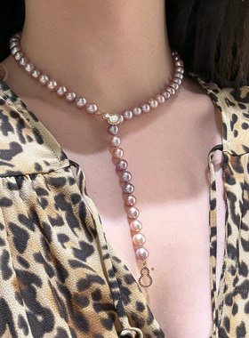 半觉【海棠依旧】高级感配色珍珠锁骨链送女友闺蜜生日礼物可开票