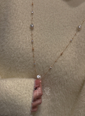 半觉老钱新钱一起上滑皮keshi满天星85cm项链