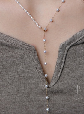 半觉满天星满串AB风格特选淡水珍珠设计感多戴多叠搭纯银配件长链