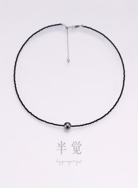 半觉尖晶石孔雀绿大溪地极简低调奢华百搭路路通项链 礼物可开票