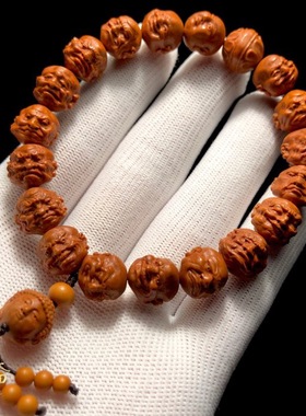 极速龙纹桃核雕刻小籽十八罗汉核雕手串桃木手Q链男非橄榄核猴头