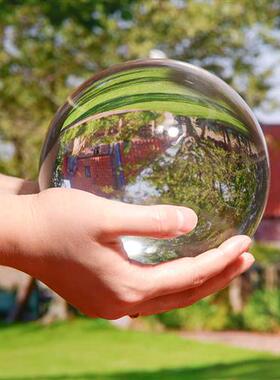 极速水晶球摆件透明白圆球玻璃客厅办公桌玄关家居装Y饰品拍照摄