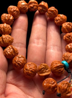 极速金蟾蛤蟆头野生文玩小核桃手串龙纹桃核雕刻京U八棱手持猴头