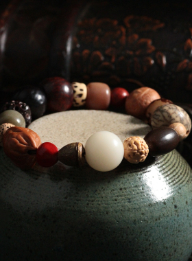 极速菩提子手串天然n多宝珠原籽十八子文玩配饰星月金刚佛珠手链