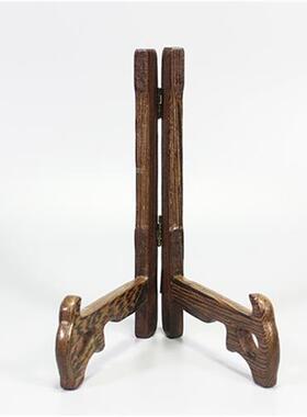新品画托底座架实木架子石u头支架架小托架展示手绘盘子摆件工艺