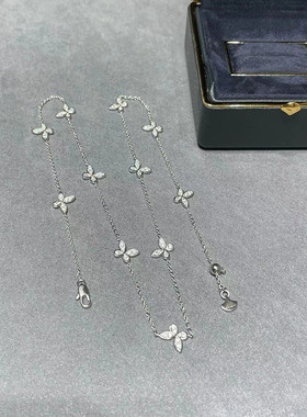 十一只蝴蝶项链女s925纯银镶钻小号幻影锁骨链高级感不掉色防过敏