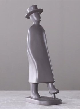 创意人物摆件样板房美式软装饰品工艺客厅家居客厅设计师摆设轻奢