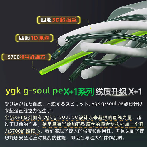 正品ygk g-soul pe线X17编路亚专用PE线主线包芯沉水大力马海钓鱼 - 图3