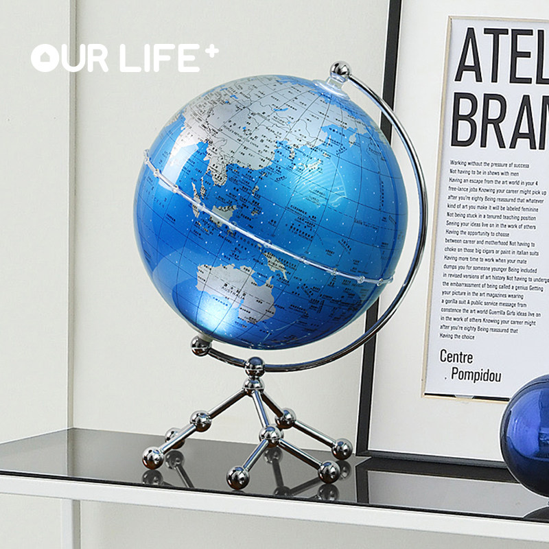 升级款地球仪摆件带灯光轻奢高档客厅电视柜N书房书柜办公室装饰,淘宝优惠券,粉丝福利购,淘宝优惠卷