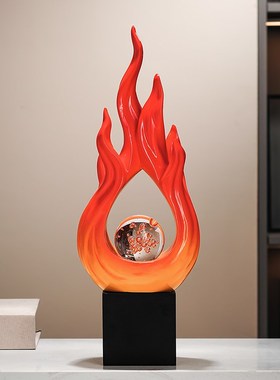 新中式红红火火摆件客厅玄关电视柜店铺前台办公装V饰开业乔迁礼