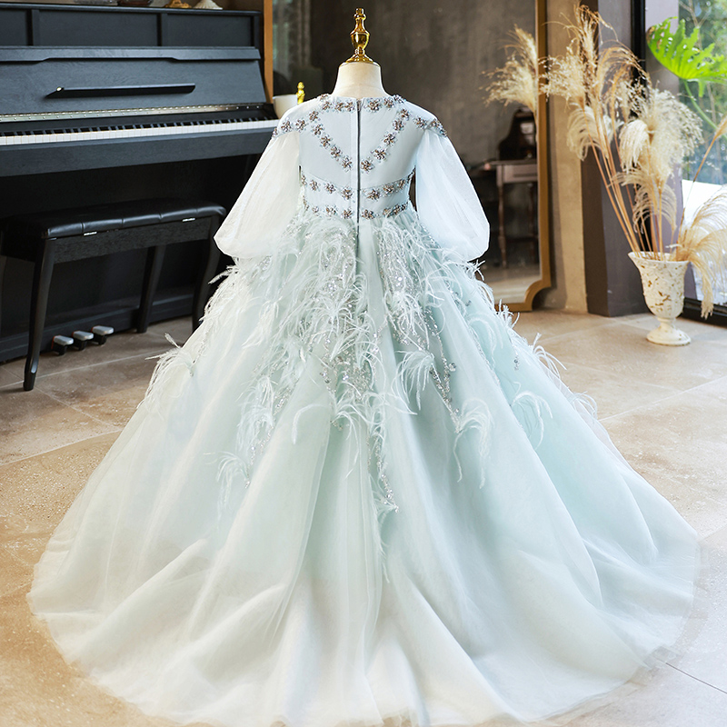 儿童礼服2023新款夏女童走秀主持钢琴演出服轻奢小众高端生日拖尾 - 图3