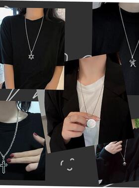 men necklace stainless steel Necklace Women Men Simple Long1
