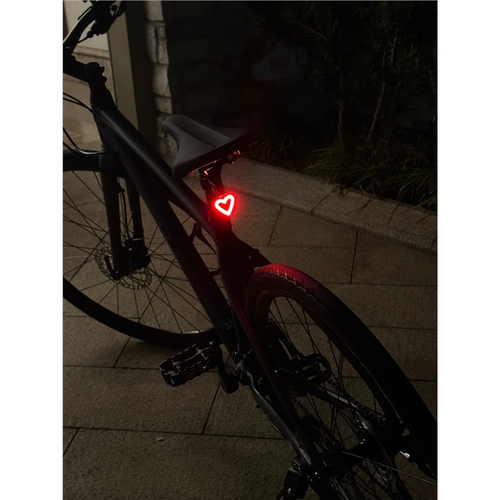 适用于捷安特喜德盛山地自行车夜骑爱心后尾灯公路车usb充电骑行 - 图1