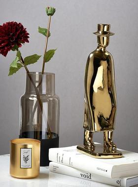 北欧人物行走摆件样板房办公室装饰品客厅酒柜设计师雕塑软装摆设