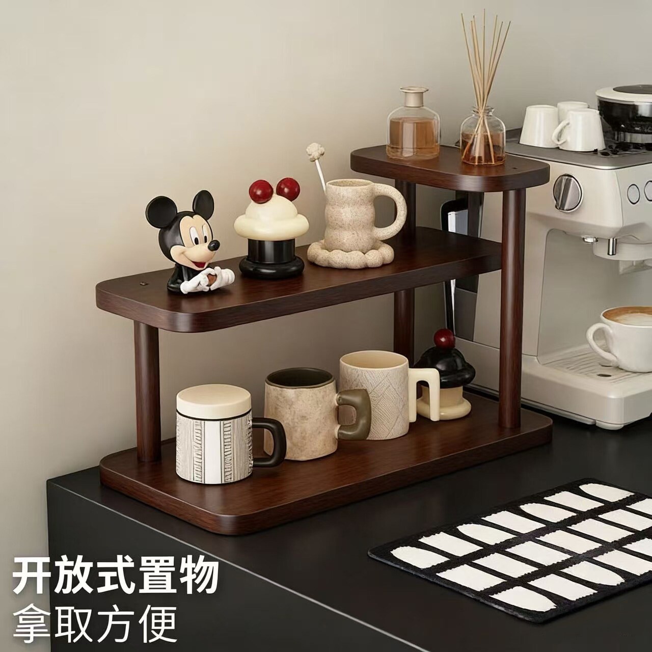 桌面置物架杯子收纳架子餐桌台面工位水杯咖啡杯茶具桌上小型杯架