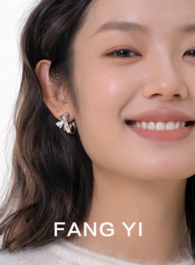 方宜FANG YI 蝴蝶结耳圈女耳环高级感轻奢设计感秋冬复古小众耳饰