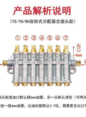 YH检知容积式分配器RH油排YS定量分油器注塑机润滑油路接头配件