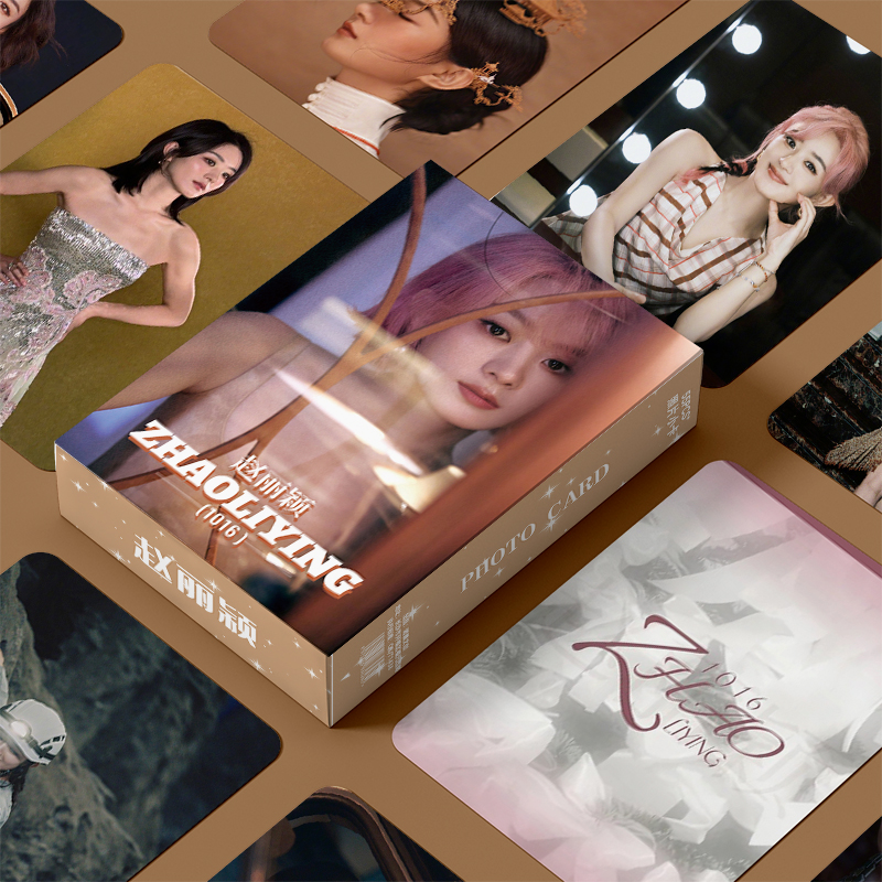 赵丽颖个人周边小卡三寸盒装55张镭射圆角高颜值LOMO明星收藏应援 - 图0