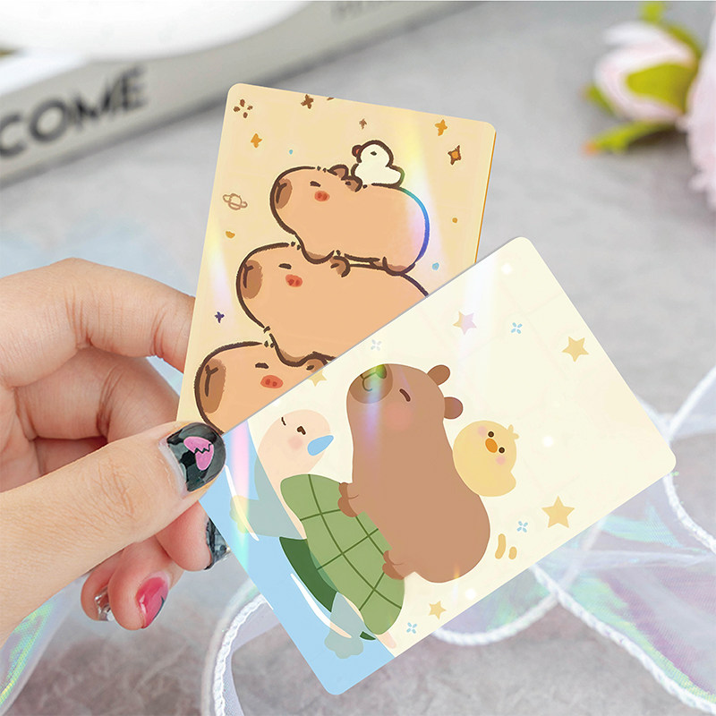 卡皮巴拉水豚周边小卡镭射55张自印三寸卡片非官方正品lemo明信片,淘宝优惠券,粉丝福利购,淘宝优惠卷