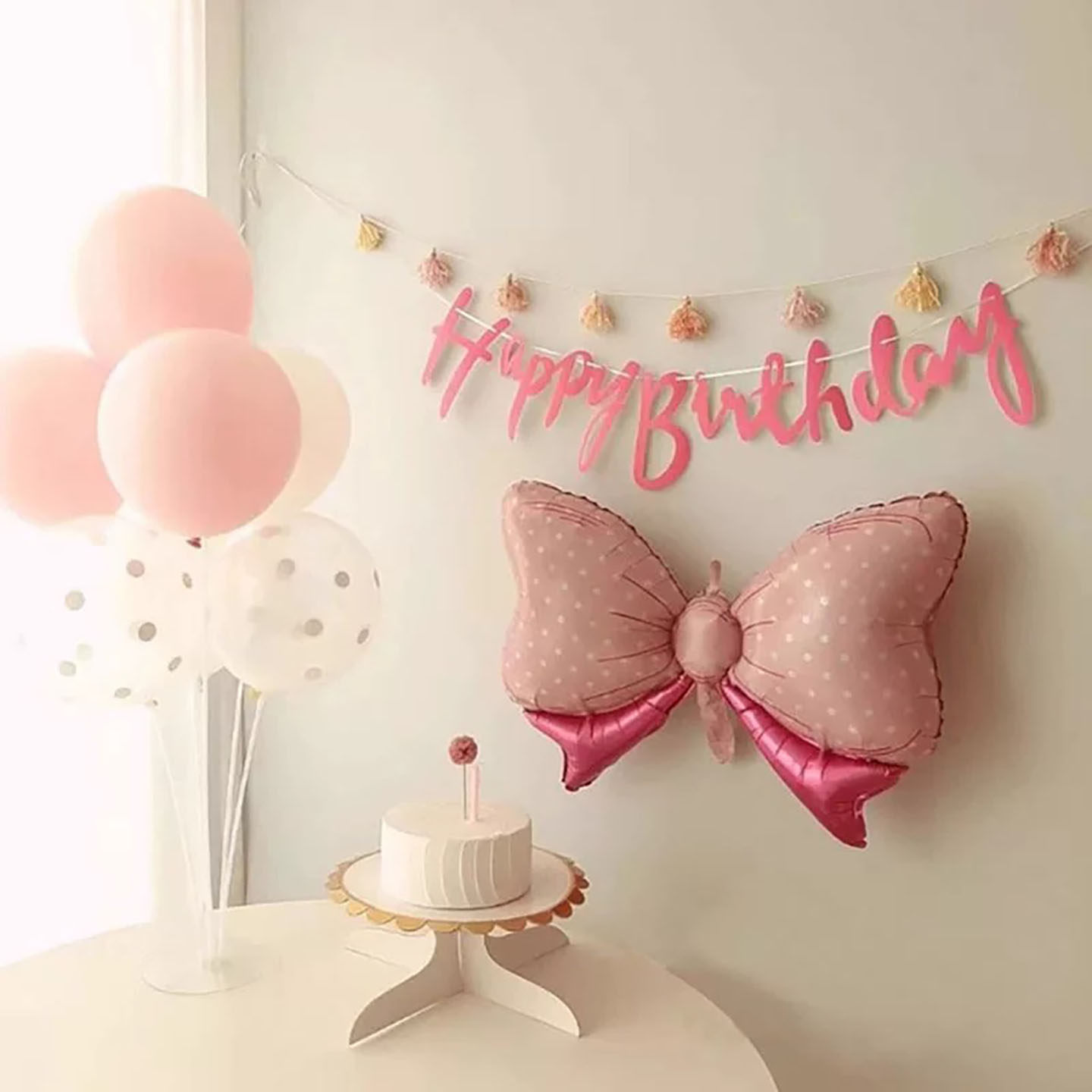 ins公主拉花女孩生日布置粉色生日快乐拉旗宝宝周岁拍照场景装饰,淘宝优惠券,粉丝福利购,淘宝优惠卷