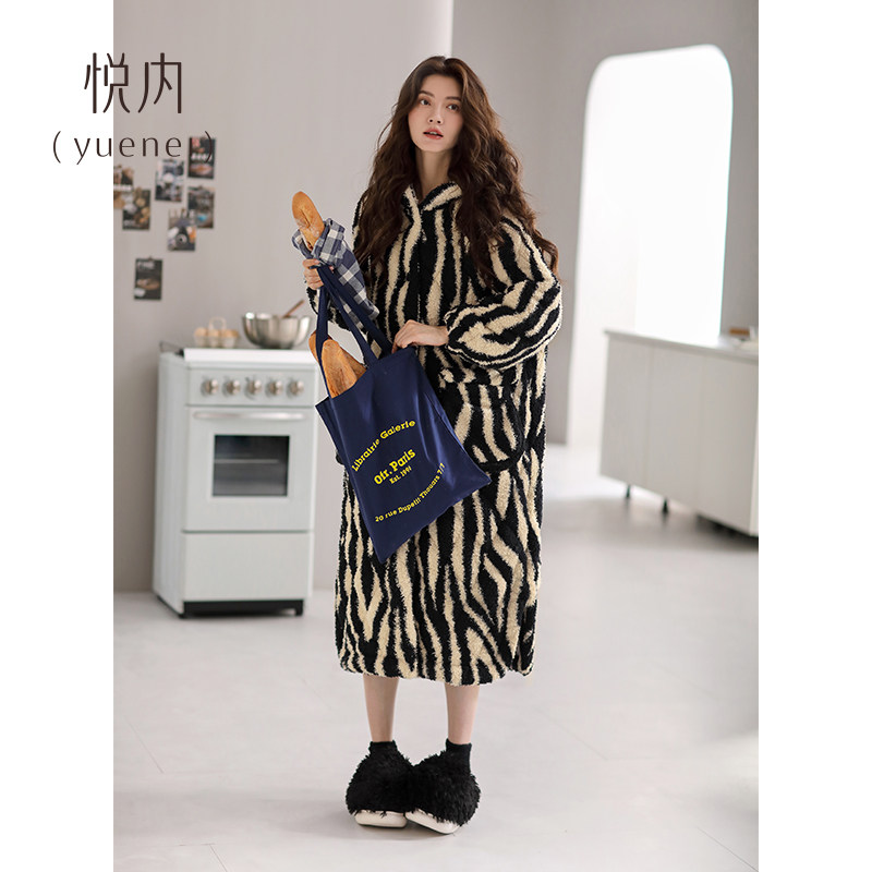 悦内睡袍女士睡衣睡裙秋冬款冬季冬天珊瑚绒三层加厚夹棉加绒保暖,淘宝优惠券,粉丝福利购,淘宝优惠卷