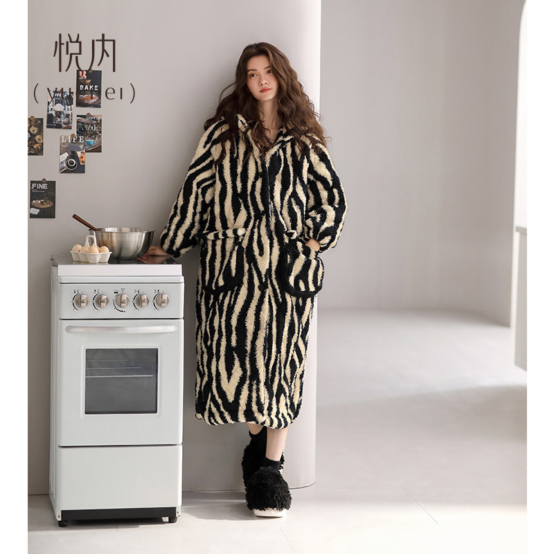 悦内睡袍女士睡衣睡裙秋冬款冬季冬天珊瑚绒三层加厚夹棉加绒保暖,淘宝优惠券,粉丝福利购,淘宝优惠卷